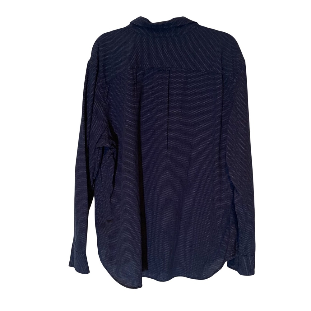 American Eagle Outfitters Mens XXL Prep Fit Navy Blue Micro Dot Button Down - Picture 2 of 6